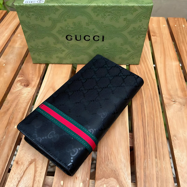 Gucci-Inspired Black Leather Purse for Men | By WristWonderspro®