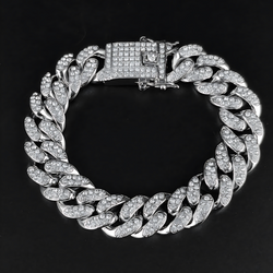 925 Sterling Silver Men's Bracelet - Iced Out with Shiny Diamond-Like Stones | Luxury Jewelry by WristWondersPro®