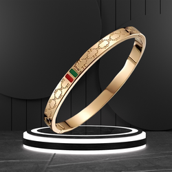 Gucci-Inspired Men's Gold Bracelet with Enamel Detailing | By WristWonderspro®